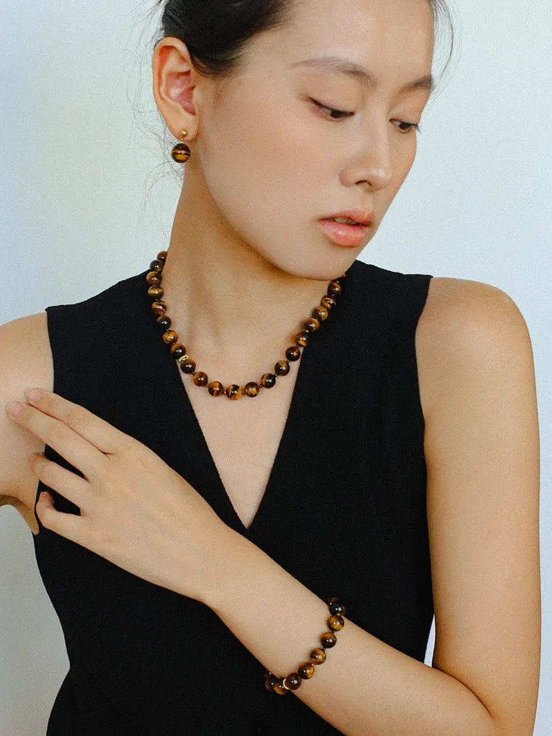 10mm Tiger's Eye Stone Beaded Bracelets