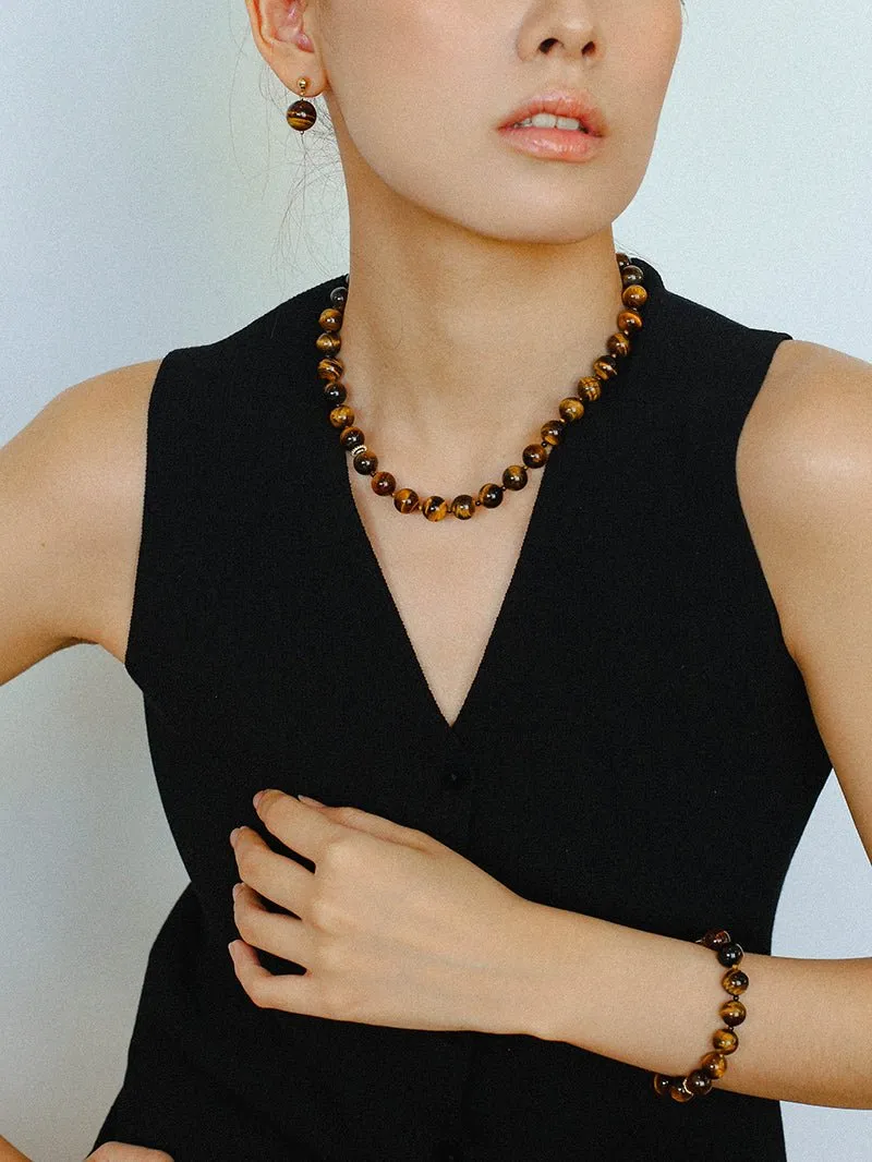 10mm Tiger's Eye Stone Beaded Bracelets