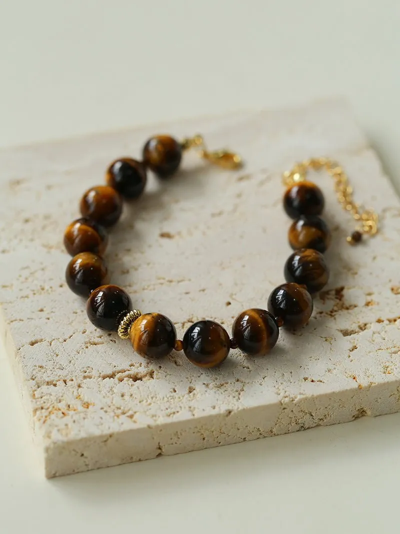 10mm Tiger's Eye Stone Beaded Bracelets
