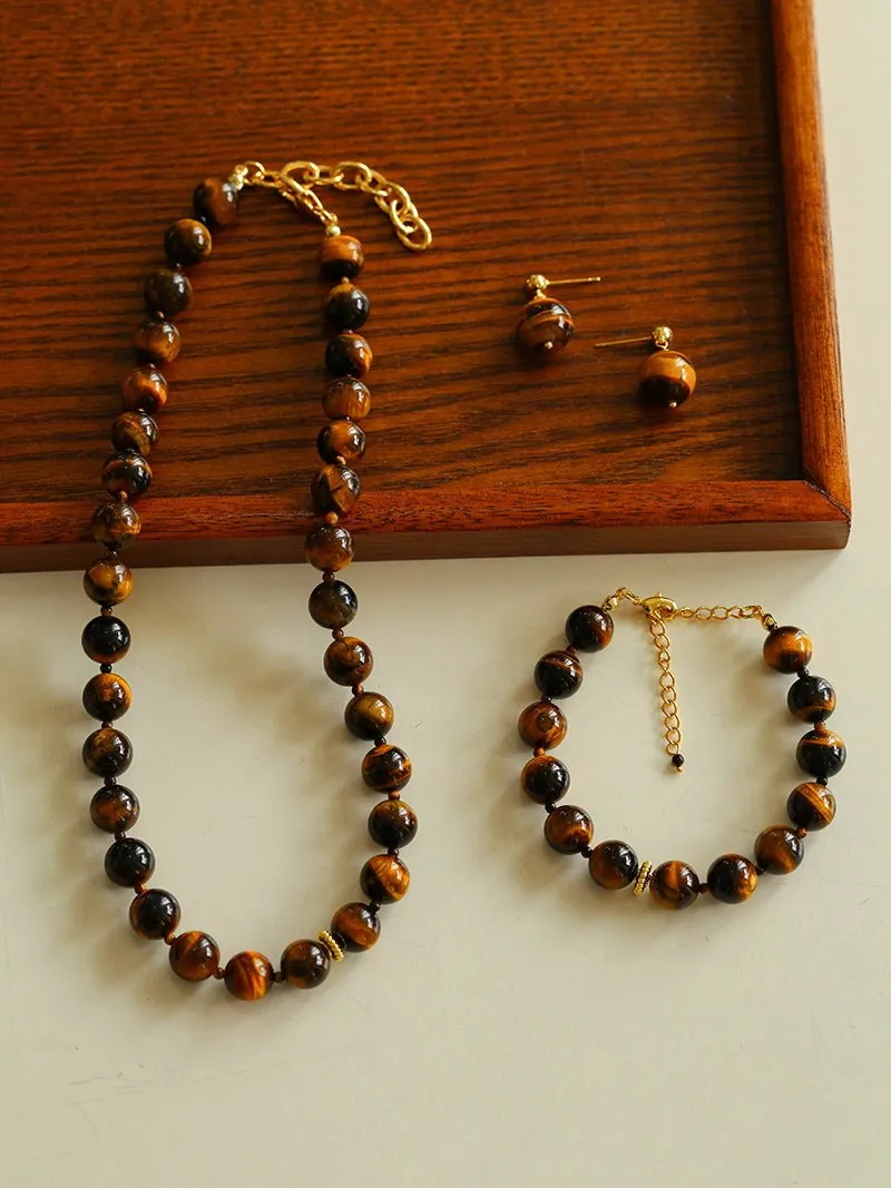 10mm Tiger's Eye Stone Beaded Bracelets