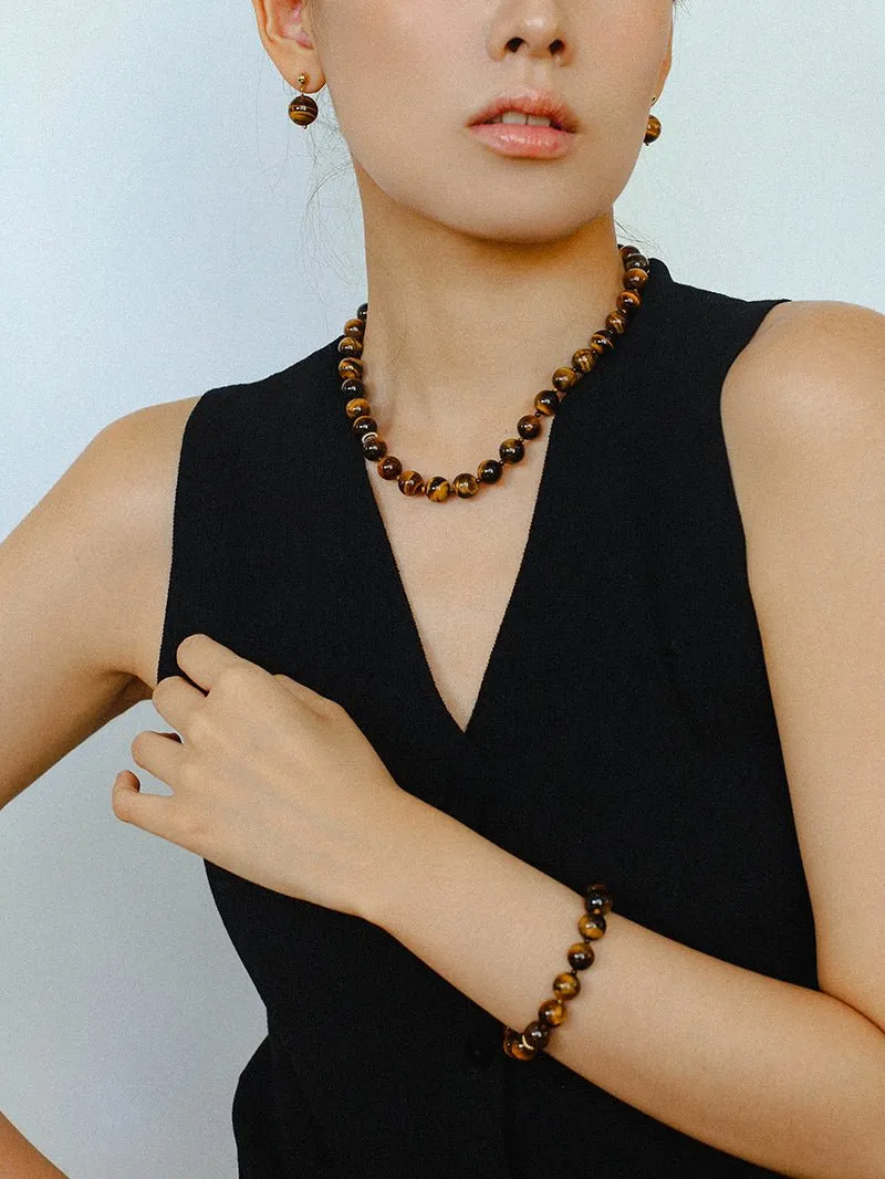 10mm Tiger's Eye Stone Beaded Bracelets