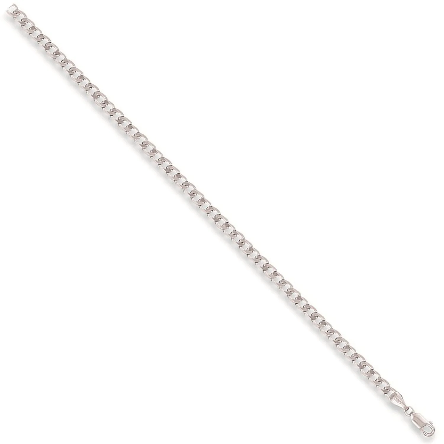 9ct White Gold Solid 4mm 28 Inch Curb Necklace 16.5g