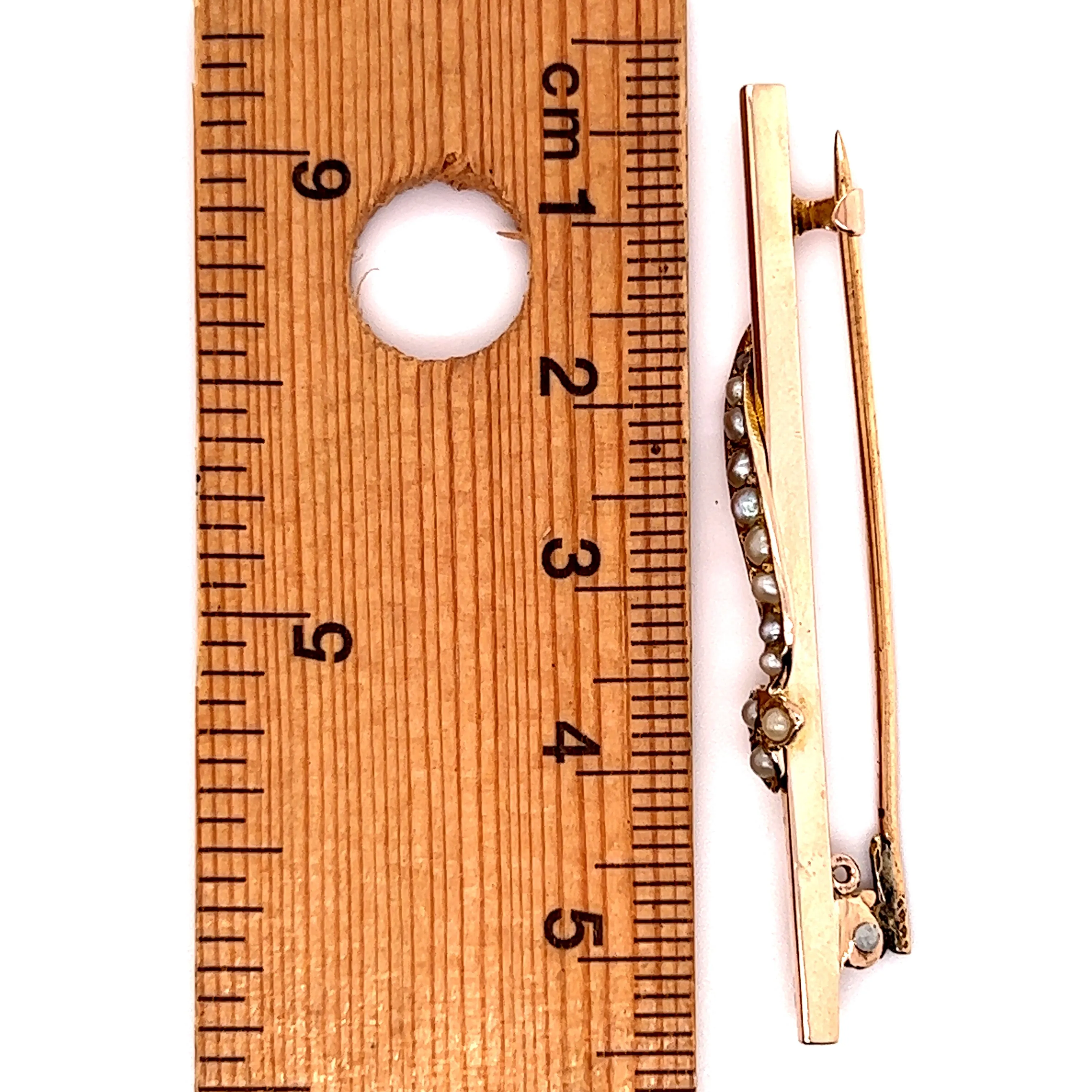 9ct Yellow Gold & Pearl Brooch