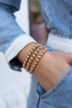 At Your Best Beaded Bracelet Set - Gold