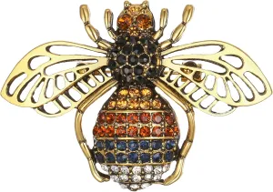 BriLove Vintage Inspired Insect Themed Animal Crystal Enamel Bee Brooches for Women Yellow Gold-Toned