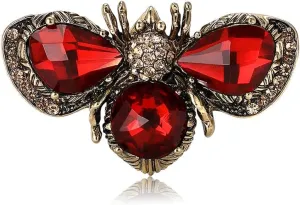 Colorful Rhinestone Bee Brooch Pin For Women Men Fashion Cute Cubic Zirconia Animal Brooches Crystal Insect Honeybee Bumblebee Lapel Pins Dress Accessories Vintage Jewelry Gift Christmas Birthday