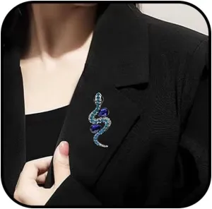 Crystal Snake Brooch for Women Vintage Rhinestone Snake Brooch Pins Lucky Animal Personality Snake Pins Retro Metal Viper Serpent Brooch Trendy Jewelry Accessories