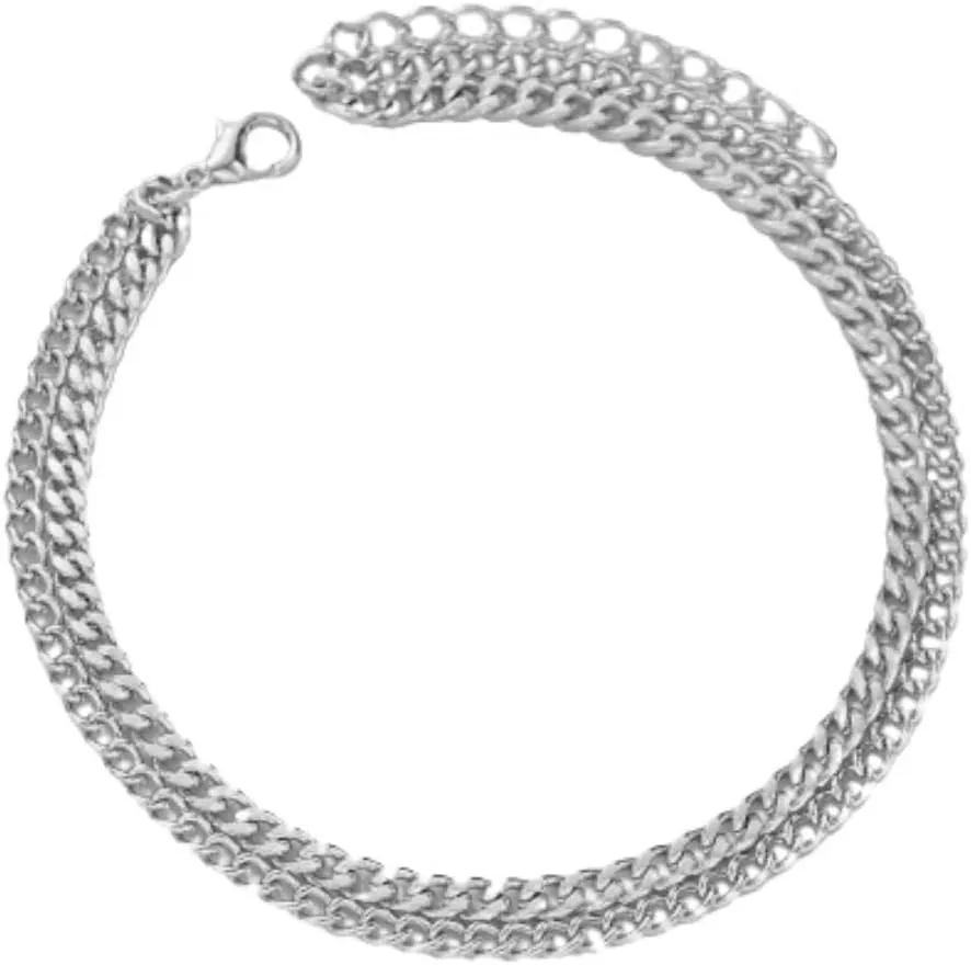 Cuban Link Anklets Gold Silver Ankle Bracelets Hip Hop Layered Paperclip Chain Anklets Set Adjustable Braided Chain Anklet for Women