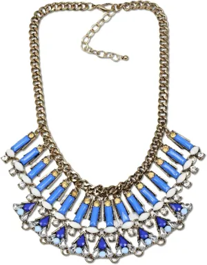 Fashion Chunky Vintage Chain Necklace Big Acrylic Crystal Pendant Statement Necklaces for Women Jewelry
