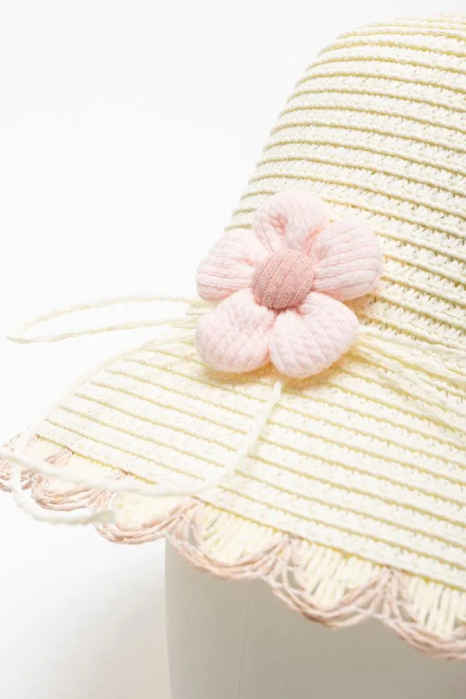 Flower Straw Hat Natural