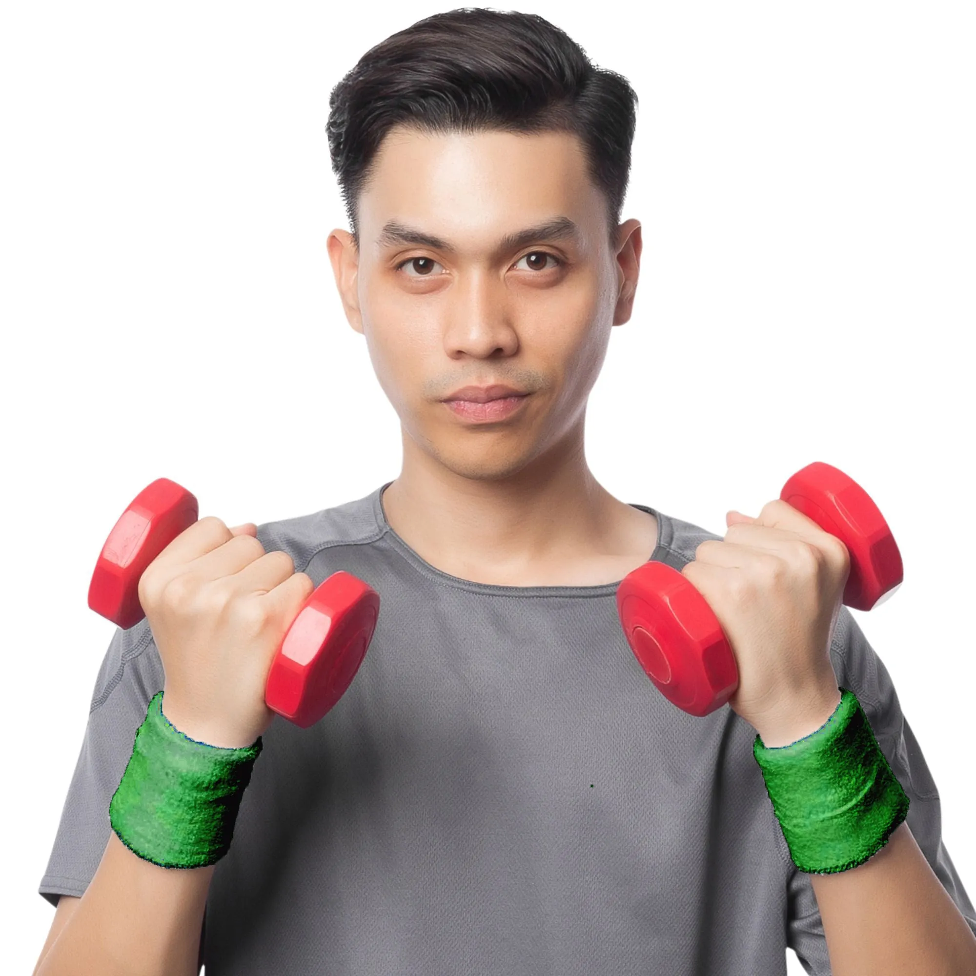 Green Wrist Sweatbands - 6 Pack