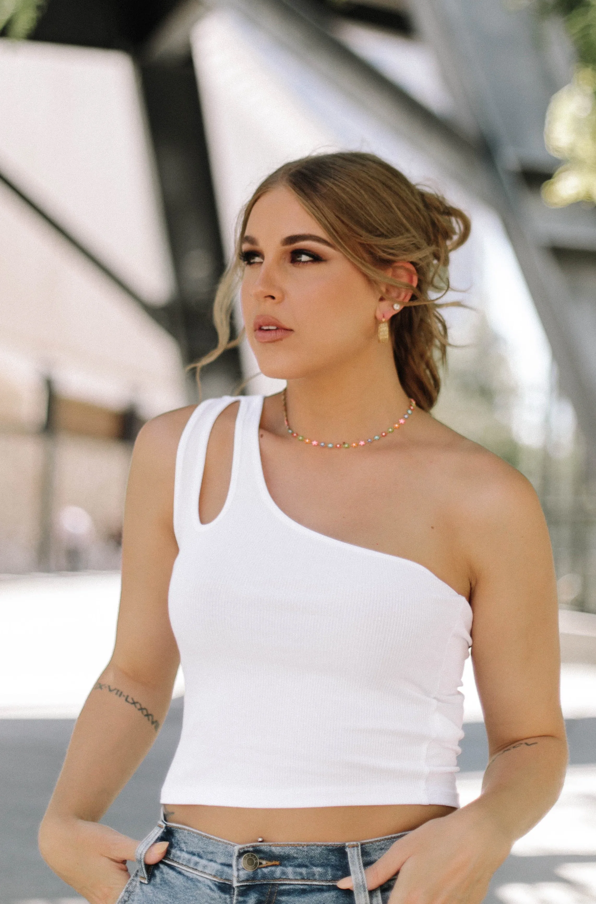 Jacquelyn One Shoulder Tank