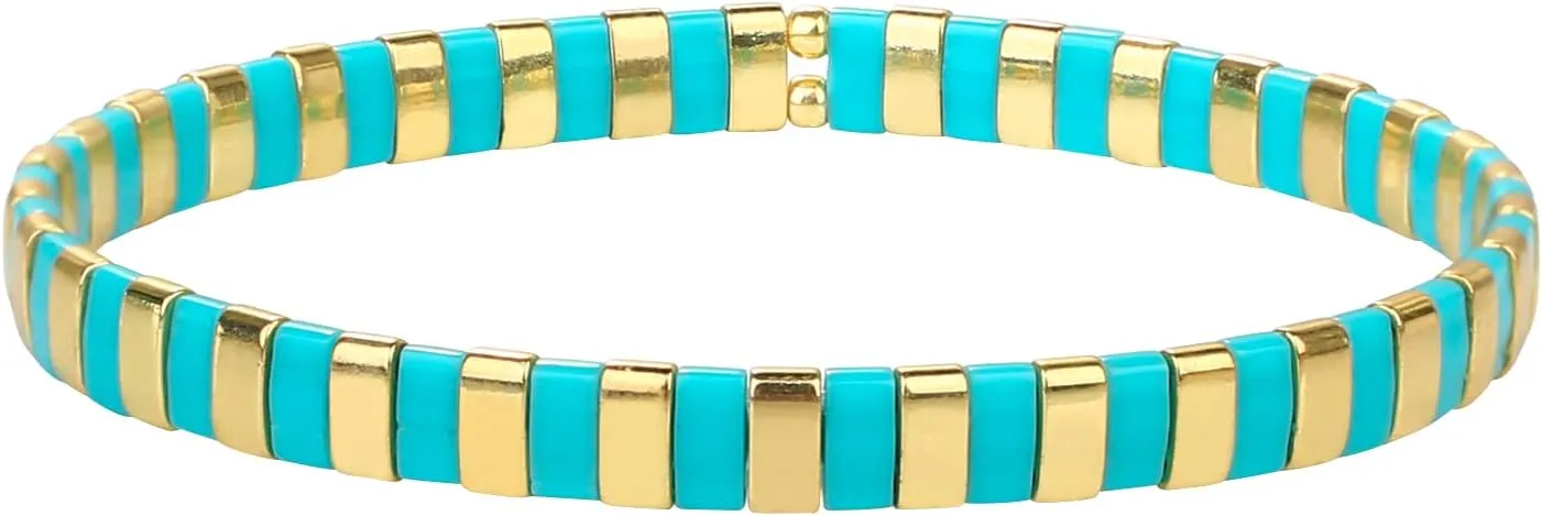 KELITCH Tila Beaded Stretch Bracelets Colorful Friendship Bracelets Stackable Jewelry Women Bangles