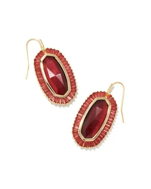 Kendra Scott Baguette Elle Drop Earrings Gold Red Mix
