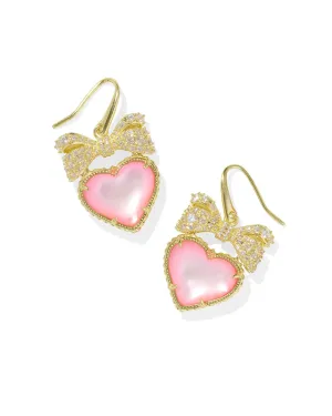 Kendra Scott Haisley Heart Drop Earrings Gold Blush Ivory Mother Of Pearl