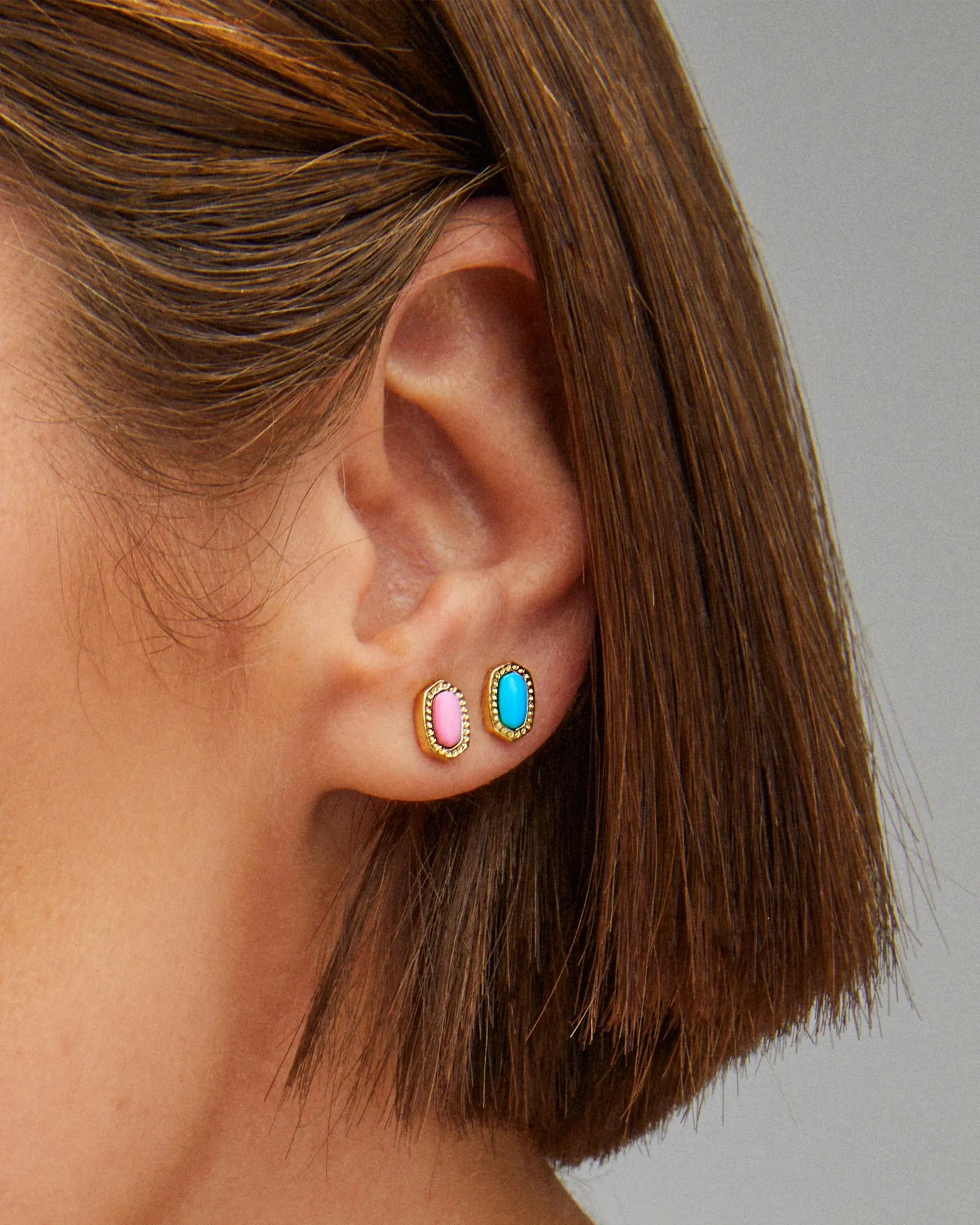 Kendra Scott Mini Ellie Stud Earrings Gold Fuschia Magnesite