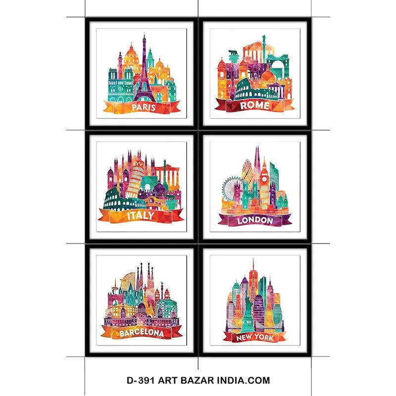 Magic City Coaster - Set Of Six