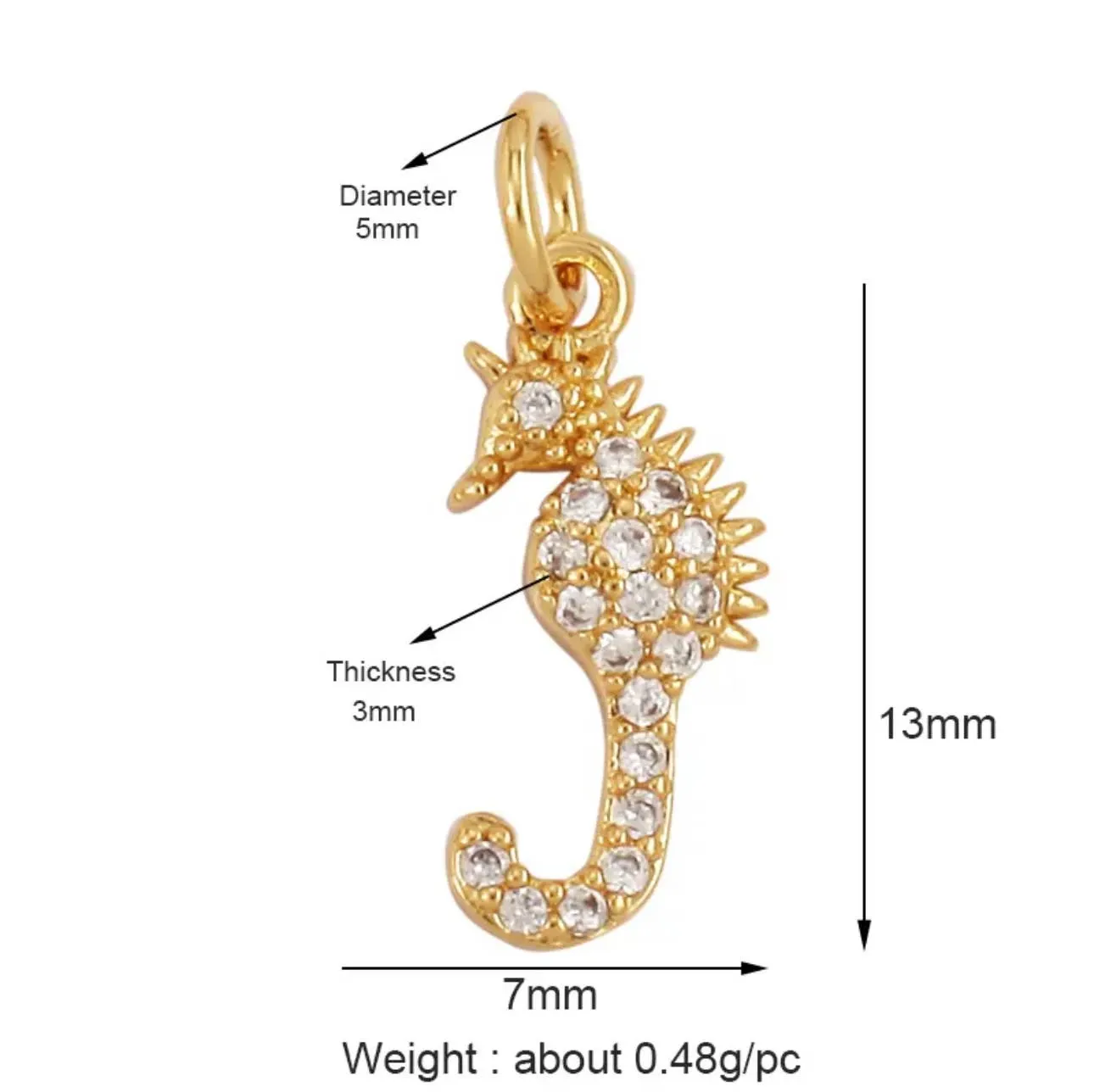Mini Seahorse Charm Style 1 For Charm Bar & Charm Necklaces