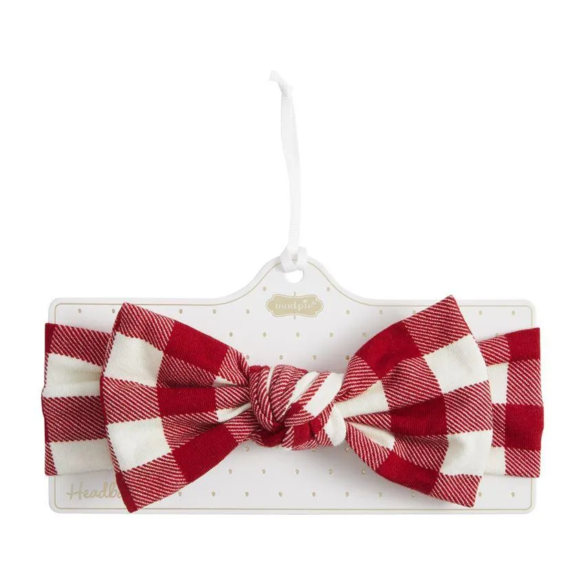Mud Pie Christmas Jersey Bow Headband