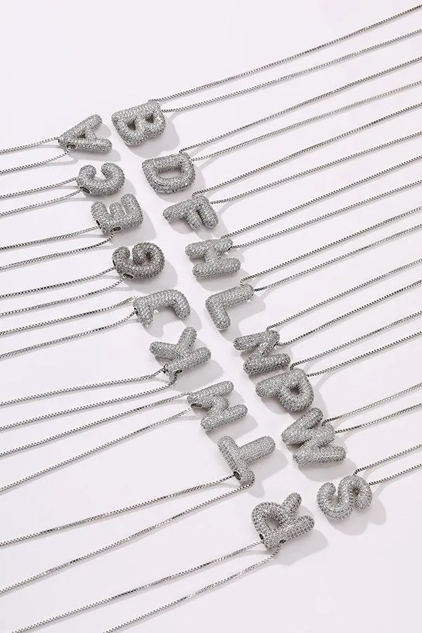 Personalized Bubble Necklace H Silver