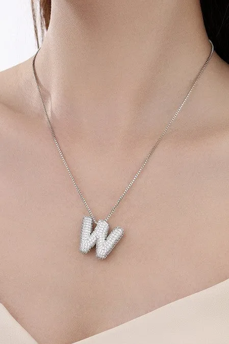 Personalized Bubble Necklace H Silver