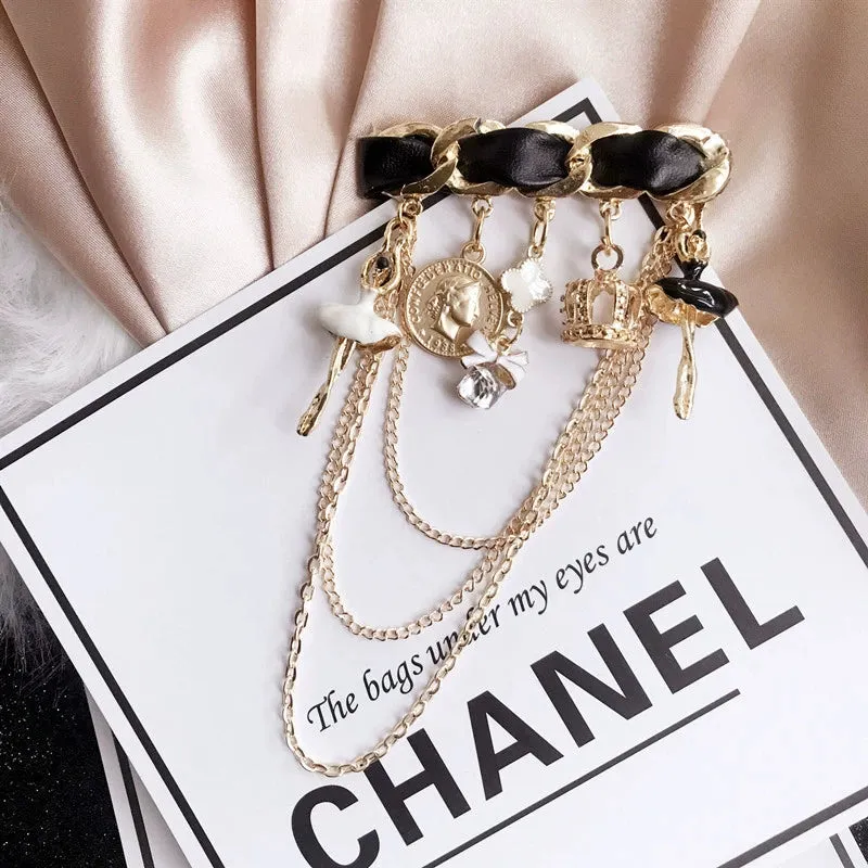 Retro Charms & Broaches with Pearls, Flowers, Rhinestone, No. 5
