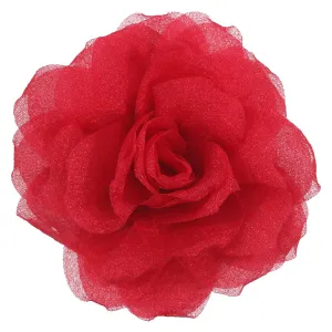 Rose Flower Brooches and Pins for Women | Red Brooches for Women with Hair Clip | Hair Pins for Women & Flower Clips for Hair | Lapel Pins for Women | Hat Pins for Women, Rose Pin 4.3 Inches, Red